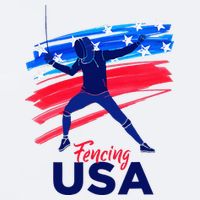 Fencing Support The Team Fencing Player Usa Flag Sueded Cloud Jersey T-Shirt