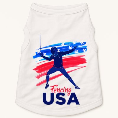 Fencing Support The Team Fencing Player Usa Flag Doggie Tank