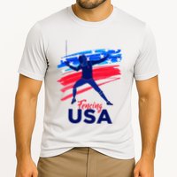 Fencing Support The Team Fencing Player Usa Flag Performance Shirt