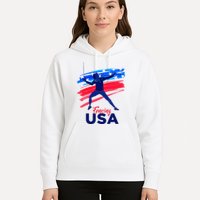 Fencing Support The Team Fencing Player Usa Flag Hoodie