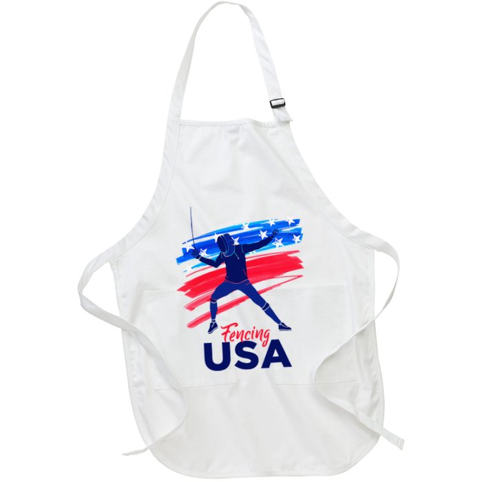 Fencing Support The Team Fencing Player Usa Flag Apron