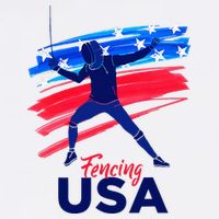 Fencing Support The Team Fencing Player Usa Flag Tall T-Shirt