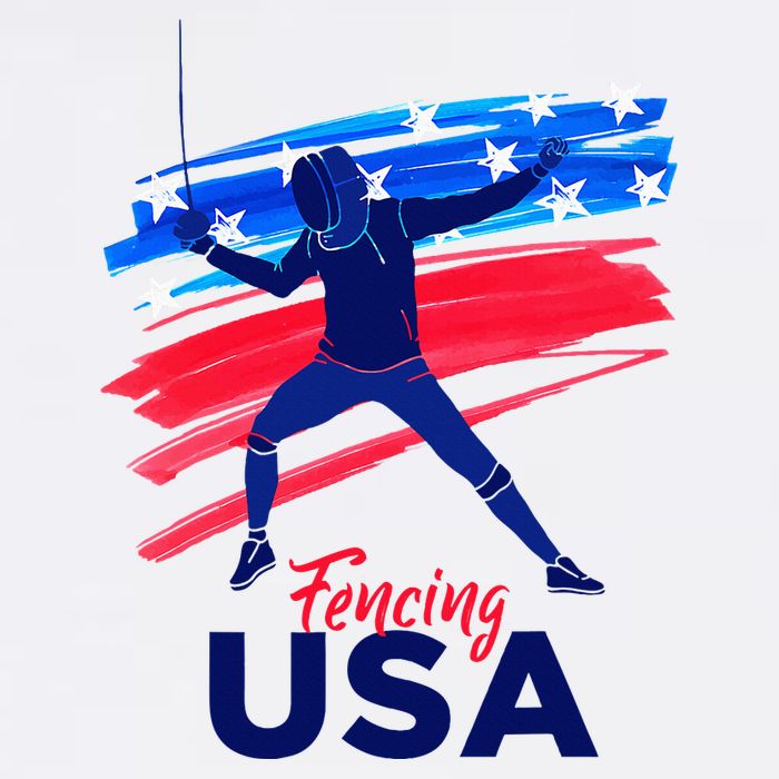 Fencing Support The Team Fencing Player Usa Flag Tall T-Shirt