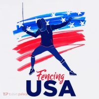 Fencing Support The Team Fencing Player Usa Flag Bucket Hat