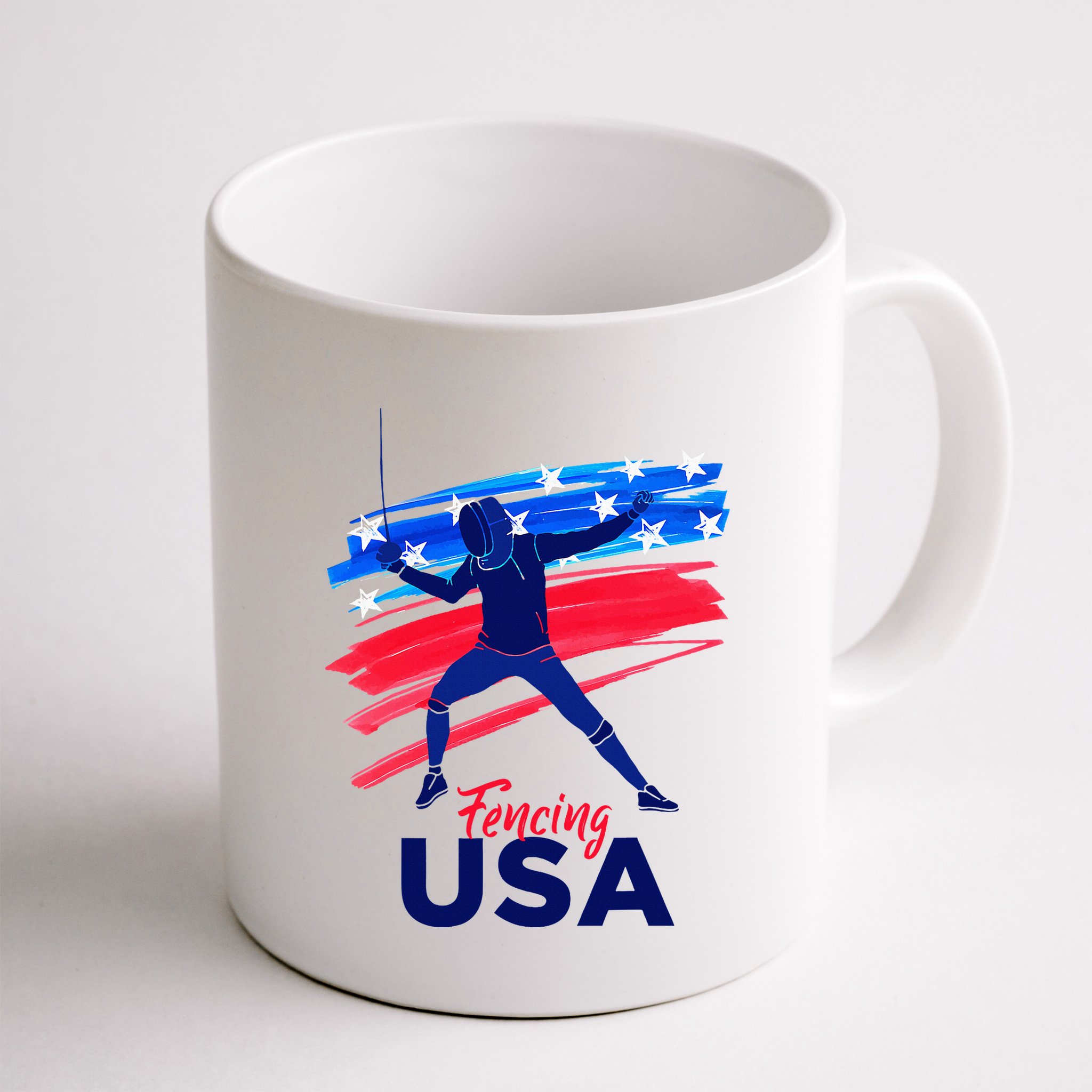 Fencing Support The Team Fencing Player Usa Flag Mug