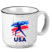 Fencing Support The Team Fencing Player Usa Flag 15oz Campfire Ceramic Mug