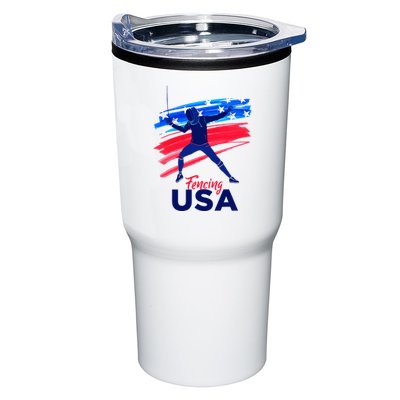Fencing Support The Team Fencing Player Usa Flag Tumbler
