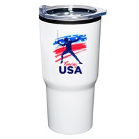 Fencing Support The Team Fencing Player Usa Flag Tumbler