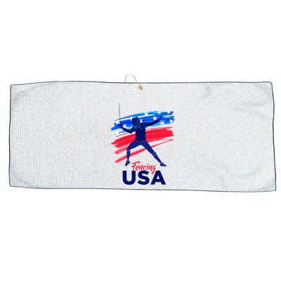Fencing Support The Team Fencing Player Usa Flag Large Microfiber Waffle Golf Towel
