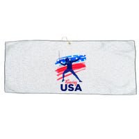 Fencing Support The Team Fencing Player Usa Flag Large Microfiber Waffle Golf Towel