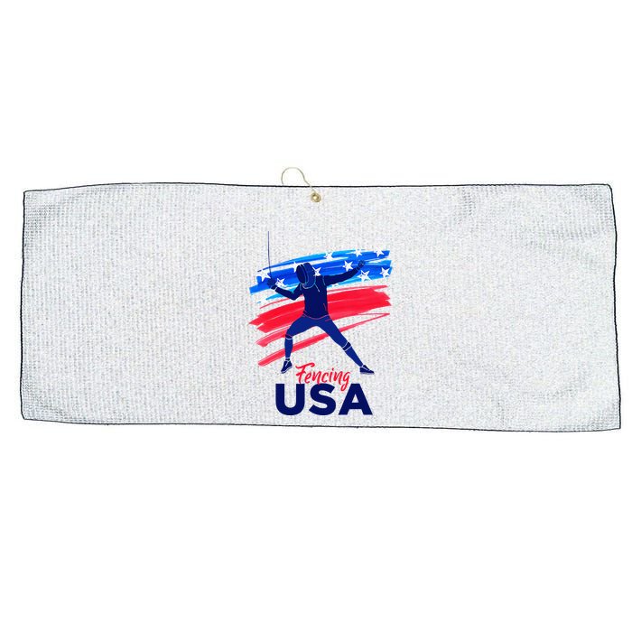 Fencing Support The Team Fencing Player Usa Flag Large Microfiber Waffle Golf Towel