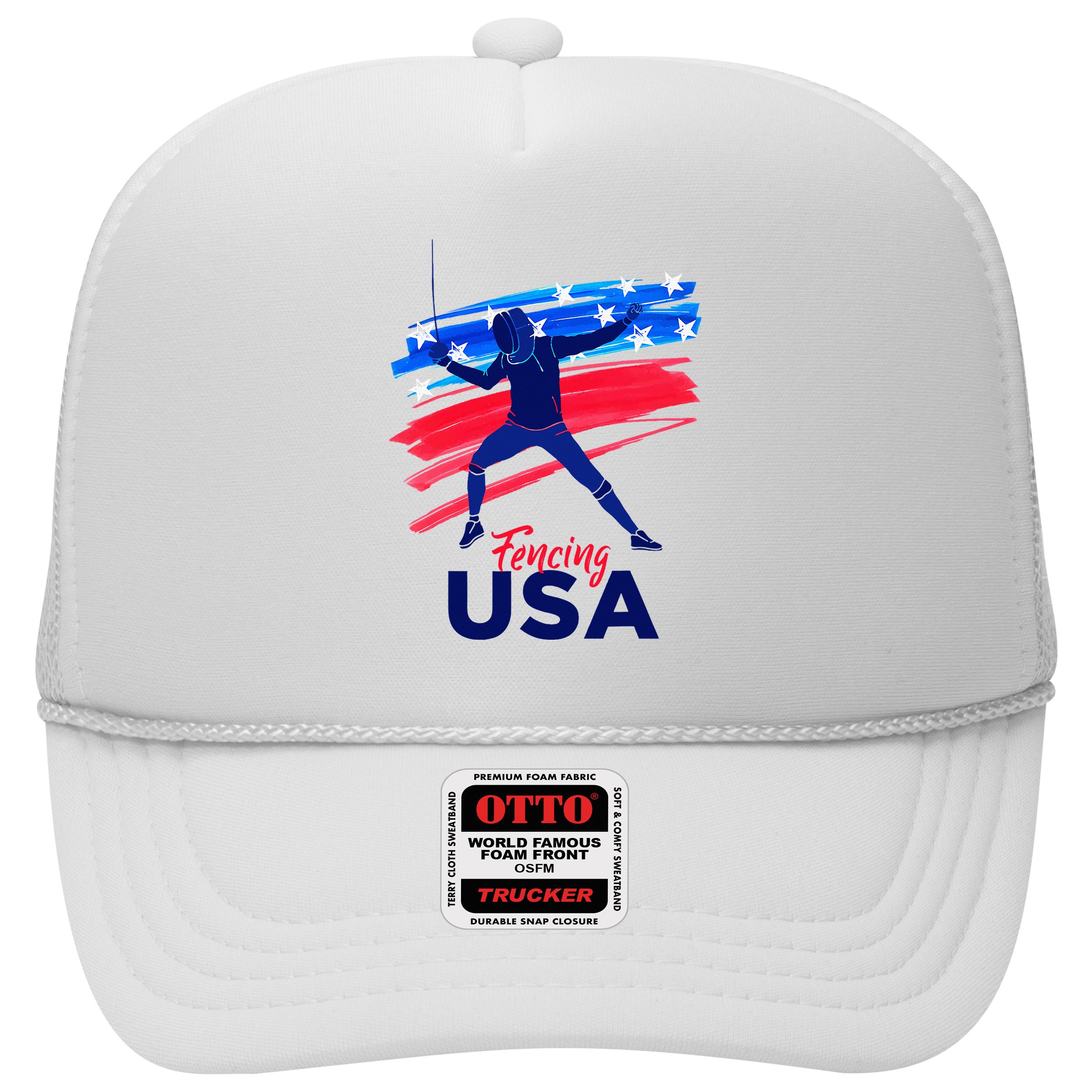 Fencing Support The Team Fencing Player Usa Flag Hat