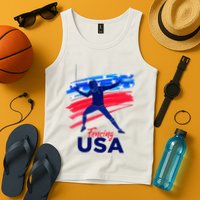 Fencing Support The Team Fencing Player Usa Flag Tank Top