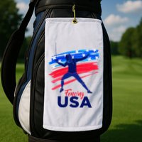 Fencing Support The Team Fencing Player Usa Flag Golf Towel