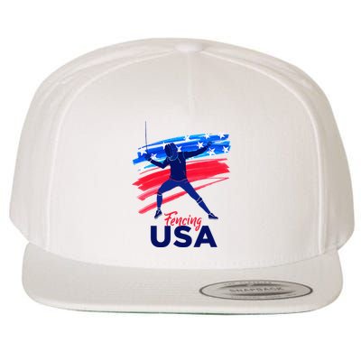 Fencing Support The Team Fencing Player Usa Flag Wool Snapback Cap