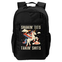 Funny Shakin Tits And Takin Shits Retro Unicorn Sarcasm Backpack