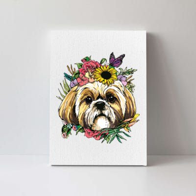 Floral Shih Tzu Dog Spring Nature Shih Tzu Lovers Canvas