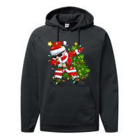 Festive Santa Tree Lights Unique Christmas Gifts Performance Fleece Hoodie