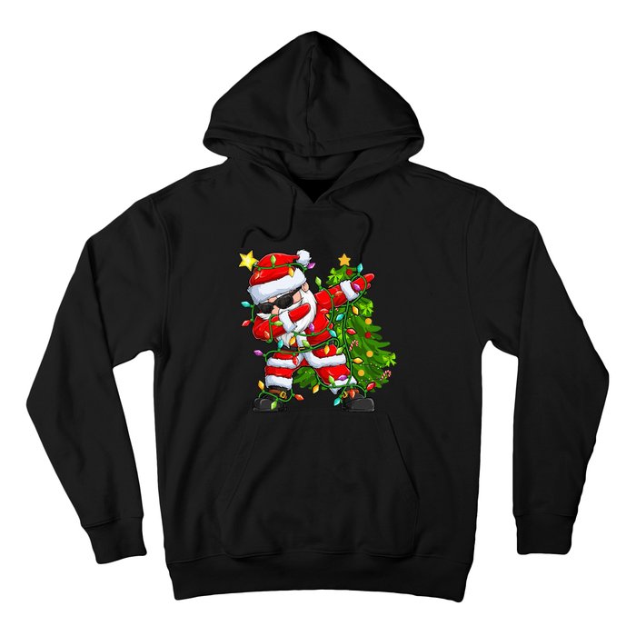 Festive Santa Tree Lights Unique Christmas Gifts Hoodie