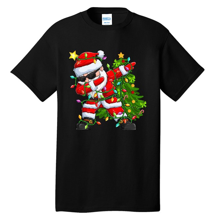 Festive Santa Tree Lights Unique Christmas Gifts Tall T-Shirt