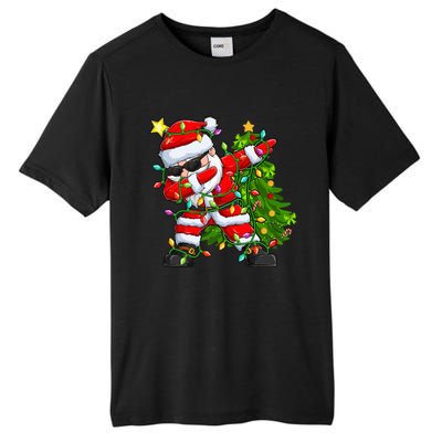 Festive Santa Tree Lights Unique Christmas Gifts Tall Fusion ChromaSoft Performance T-Shirt