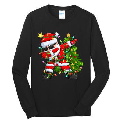 Festive Santa Tree Lights Unique Christmas Gifts Tall Long Sleeve T-Shirt