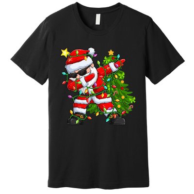 Festive Santa Tree Lights Unique Christmas Gifts Premium T-Shirt