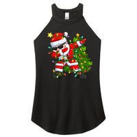 Festive Santa Tree Lights Unique Christmas Gifts Women’s Perfect Tri Rocker Tank