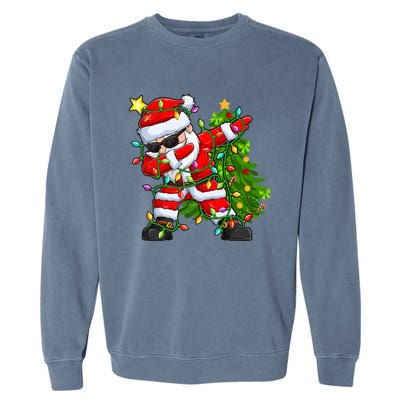 Festive Santa Tree Lights Unique Christmas Gifts Garment-Dyed Sweatshirt