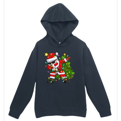 Festive Santa Tree Lights Unique Christmas Gifts Urban Pullover Hoodie