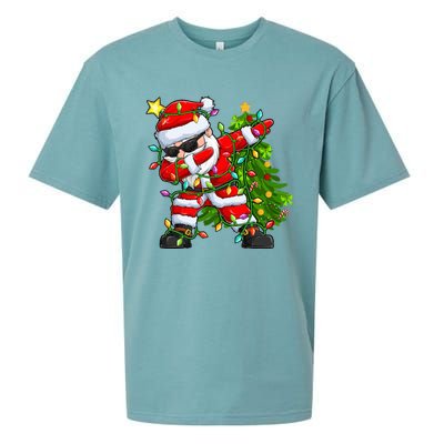 Festive Santa Tree Lights Unique Christmas Gifts Sueded Cloud Jersey T-Shirt