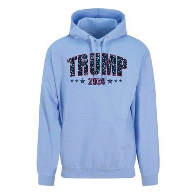 Faux Sequins Trump 2024 President Make America Trump Again Unisex Surf Hoodie