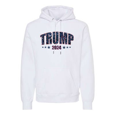 Faux Sequins Trump 2024 President Make America Trump Again Premium Hoodie