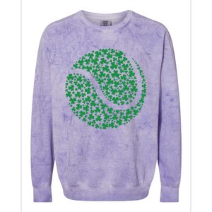 Funny Shamrock Tennis Ball St Patrick's Day Irish Great Gift Colorblast Crewneck Sweatshirt