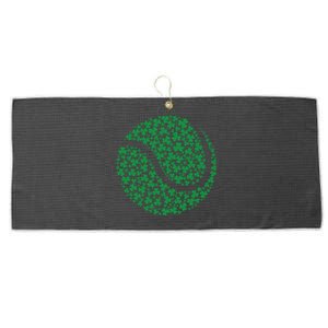 Funny Shamrock Tennis Ball St Patrick's Day Irish Great Gift Large Microfiber Waffle Golf Towel