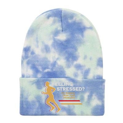 Feeling Stressed Try Running From Your Problems Tie Dye 12in Knit Beanie