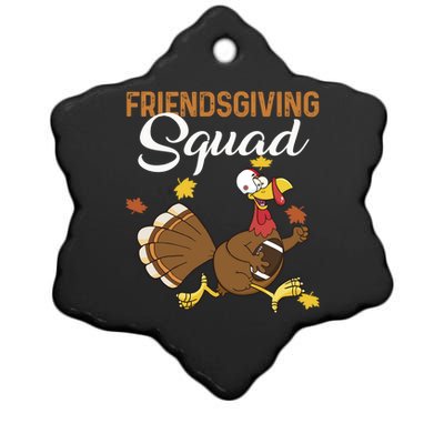 Friendsgiving Squad Thanksgiving Party Run Football Turkey Cute Gift Ceramic Star Ornament