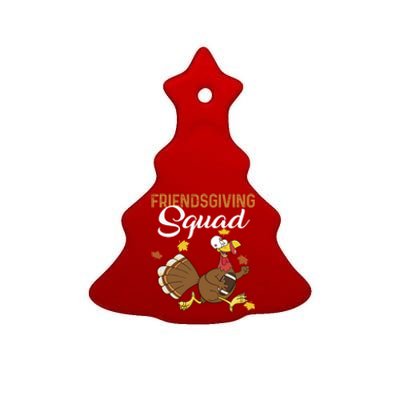 Friendsgiving Squad Thanksgiving Party Run Football Turkey Cute Gift Ceramic Tree Ornament