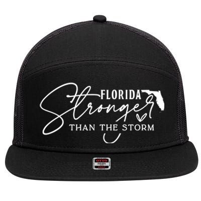 Florida Stronger Than The Storm Hurricane Milton 7 Panel Mesh Trucker Snapback Hat