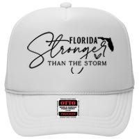 Florida Stronger Than The Storm Hurricane Milton High Crown Mesh Back Trucker Hat