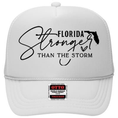 Florida Stronger Than The Storm Hurricane Milton High Crown Mesh Back Trucker Hat