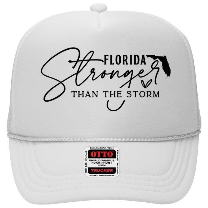 Florida Stronger Than The Storm Hurricane Milton High Crown Mesh Back Trucker Hat