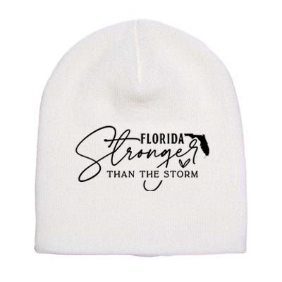 Florida Stronger Than The Storm Hurricane Milton Short Acrylic Beanie