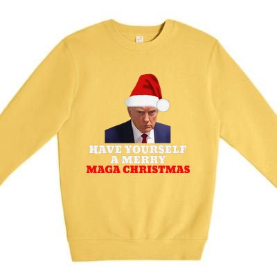 Funny Santa Trump Have Yourself A Merry Maga Christmas Xmas Premium Crewneck Sweatshirt