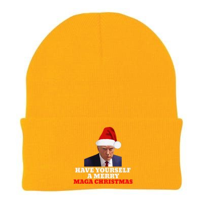 Funny Santa Trump Have Yourself A Merry Maga Christmas Xmas Knit Cap Winter Beanie