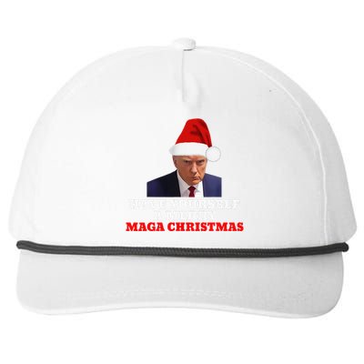 Funny Santa Trump Have Yourself A Merry Maga Christmas Xmas Snapback Five-Panel Rope Hat