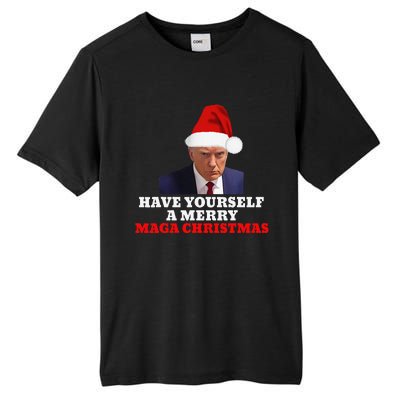 Funny Santa Trump Have Yourself A Merry Maga Christmas Xmas Tall Fusion ChromaSoft Performance T-Shirt