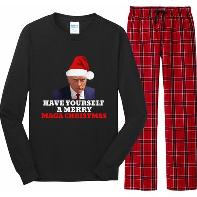 Funny Santa Trump Have Yourself A Merry Maga Christmas Xmas Long Sleeve Pajama Set