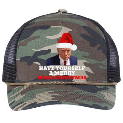 Funny Santa Trump Have Yourself A Merry Maga Christmas Xmas Retro Rope Trucker Hat Cap