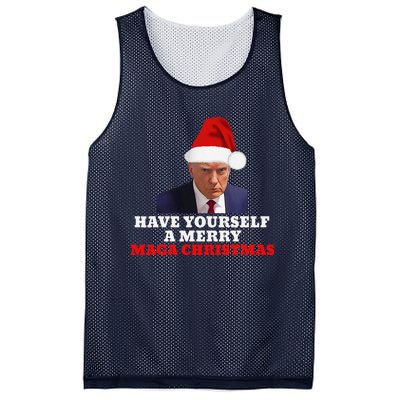 Funny Santa Trump Have Yourself A Merry Maga Christmas Xmas Mesh Reversible Basketball Jersey Tank